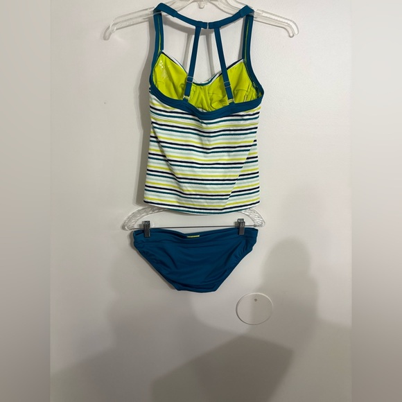 Title Nine Tankini Striped 32C And Swim Bikini - Teal Blue Size Small NWT - Picture 4 of 7